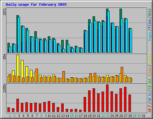 Daily usage for February 2025