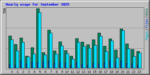 Hourly usage for September 2025