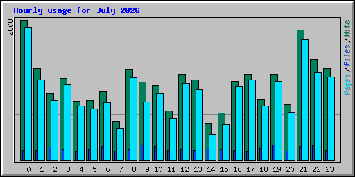 Hourly usage for July 2026