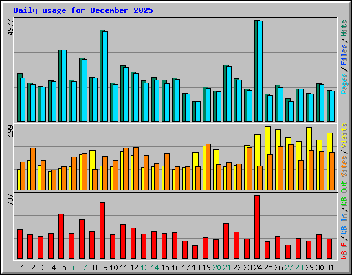Daily usage for December 2025