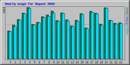 Hourly usage for August 2026